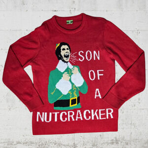 Buddy the Elf Ugly Christmas Son of a Nutcracker Crewneck Sweater Size Large